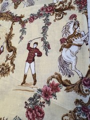 RARE Vtg Cotton FABRIC La Comedie Italienne Ledoux Hermes Scarf Style Art BTHY