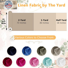 Pink Linen Cotton Fabric Half Yard 61″ Wide, Linen Cotton Blend | Breathable 60%