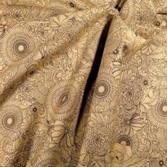 Essex Print by Robert Kaufman, Ink Black on Buff Brown, Cotton Fabric BTY