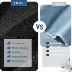 9OZ Washed Denim Fabric by the Yard, 71″ Wide Polyester Cotton Jean Material for