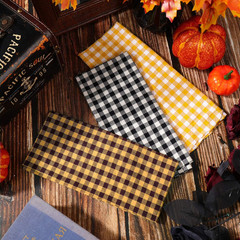 6 Pieces Thanksgiving Cotton Fabric Bundles 18 x 20 Inch Plaid Cotton Fabric Cra
