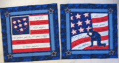 * 2 pillow top FABRIC PANEL PATRIOTIC 18 X 17″ SQUARE Psalm 91:11 & Psalm 4:8