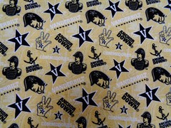 VANDERBILT UNIVERSITY COMMODORES 1/2 YD BRAND NEW DESIGN 100% COTTON