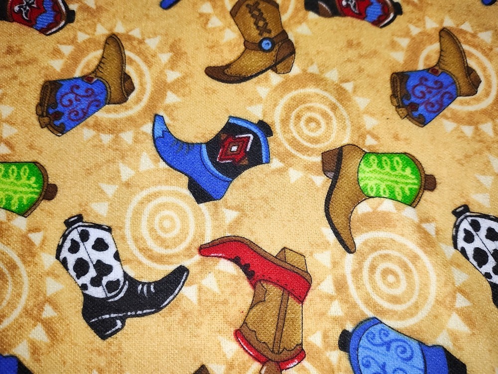 Flannel Fabric 1 Yard Cowboy Boots