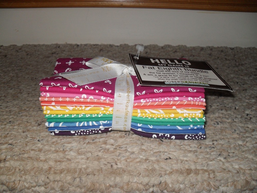 NEW Robert Kaufman Fat Eighth Bundle Blueberry Park by Karen Lewis Rainbow Color