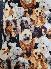Lot of 6.5 Yards Beautiful Dogs Cotton Fabric
