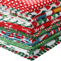 10 Pieces Christmas Cotton Fabric Squares Precut Quilting Patchwork Christmas Sn