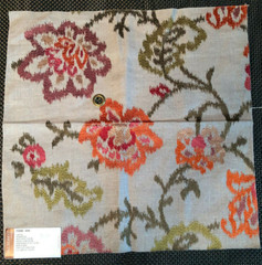 MULBERRY Larissa in Sienna/Rose 17 1/2 x 17 3/4″ Embroidered Floral Fabric