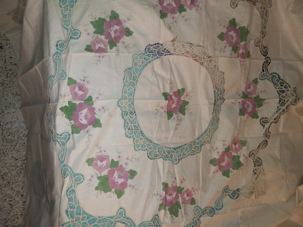 100% cotton fabric floral Applique duvet panel