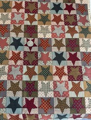Kesslers For Concord Fabric Cheater Quilt Cotton 2 1/3 Yards Stars Country