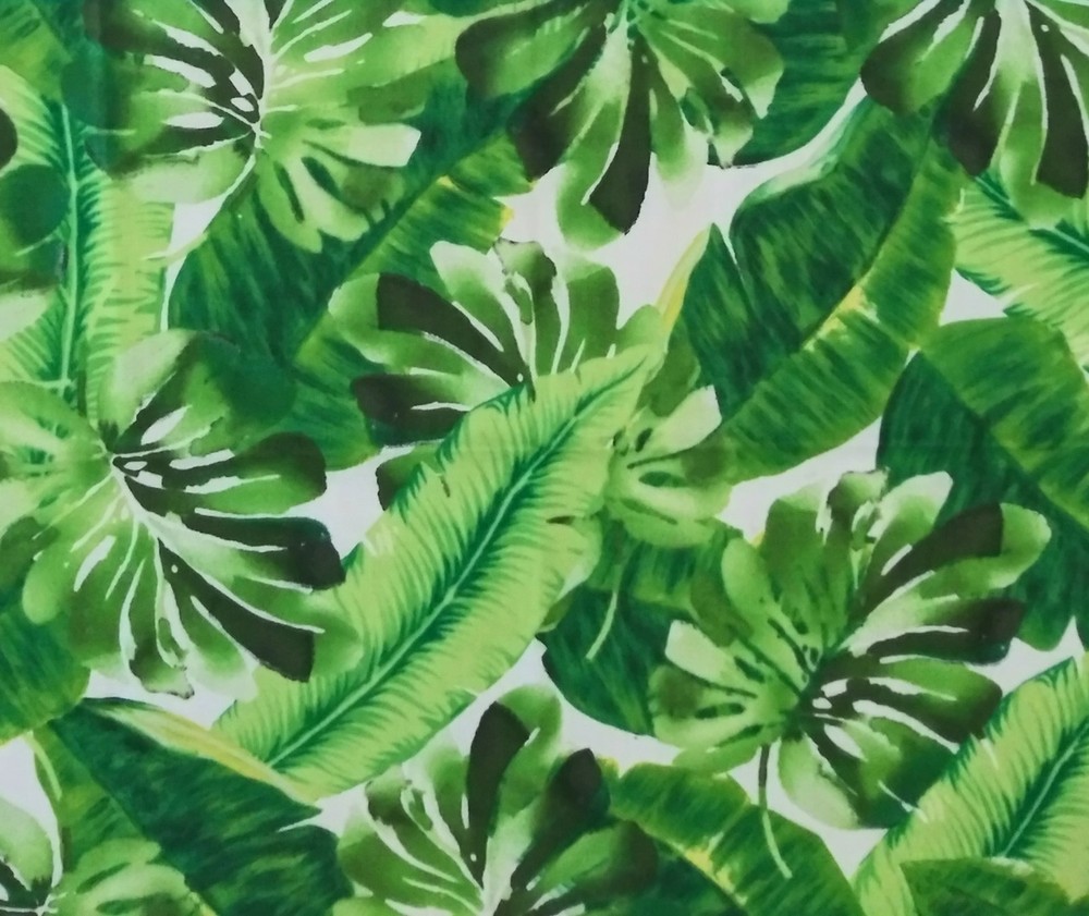 New 1/4 yd (9″ x 21″) Cotton Fabric Tropical Hawaiian Palm Tree Plant Green Leaf