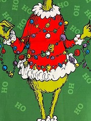 RK Grinch Merry Christmas Tree with lights 100% cotton fabric panel approx 24×44