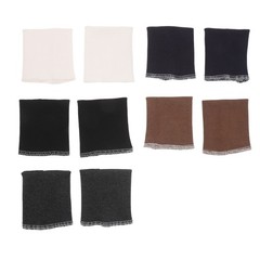 5 Pairs Pure Cotton Threaded Edge Fabric Knitted Cuffs for Sleeves Elastic