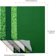 8Pcs/Set 7.7″ X 12.9″ (20 Cm X 33 Cm) Green Color Series Faux Leather Sheets Gli