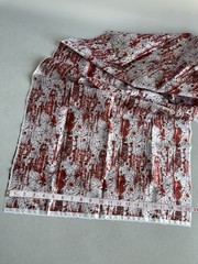 Halloween Spider Web Blood Splatter Fabric 20×56 White Red Satin Look