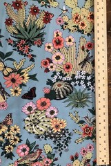 Alexander Henry Hacienda Cactus Fabric BTY Desert Flowers Butterfly Chambray