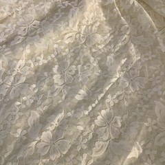 2 Pieces Fabric Lace 59 Inches Wide 190 Inches Long Cream Colored Wedding Party