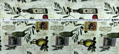 Gourmet Cuisine Olive Oil Bottle Theme Green Cotton Fabric BTHY #56
