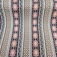 Brushed ITY 60″ Border Stripe Black/Dark Rose 60″ Fashion Fabric by the Yard