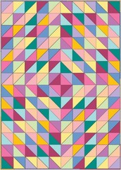 Beginner Lap Throw Quilt Kit 40.5×56.5 Inch HalfSquare Triangle Rainbow
