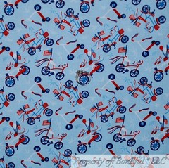 BonEful Fabric FQ Cotton Quilt Navy Blue Red White USA American Flag Tiny Little