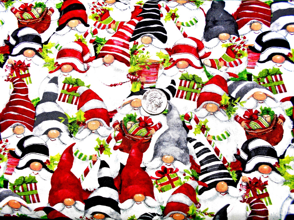 “MERRY GNOME-MENTS”#39801 139” THE OVERALL GNOMES PRINT BTY