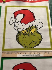 RK How the Grinch Stole Christmas 6 block 100% cotton fabric panel aprox 24 x 44