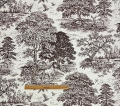 COVINGTON YELLOWSTONE DRIFTWOOD HORSE DEER TOILE LINEN FABRIC BY YARD 54″W