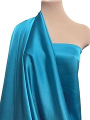 SATIN CHIFFON FABRIC TURQUOISE SILKY DULL 60 ” ..FORMAL, BLOUSES, DRESSES