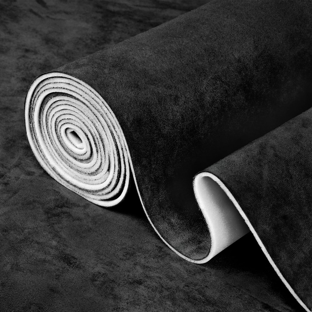 Garifon Suede Headliner Fabric, 96″ L×60″ W Black Car Headliner Material, Tel…