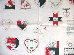 * Wamsutta Christmas FABRIC PANEL Gift Tag Ornaments cut & sew 17.5×45″ Hallmark