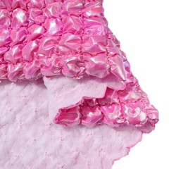 3D Bubble Plaid Puff Shiny PU Fabric Cotton Padded Quilted Embossed Waterproof