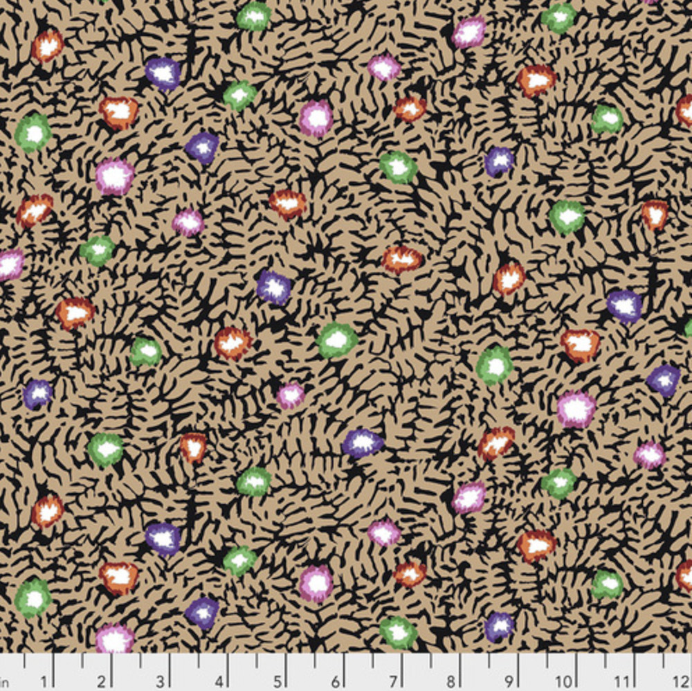 Free Spirit Kaffe Fassett PWGP184 Moss Flower Ochre Cotton Quilting Fabric by Yd