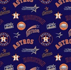 MLB HOUSTON ASTROS Hall of Fame Print Baseball 100% cotton By the Half Yard