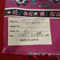 Unbranded polyester Made in Japan Fabric 44 inches x 5.5 yards approximately