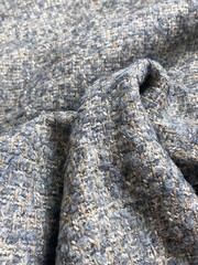LUXE Smoke Gray Wool Bouclé with Metallic Gold Lurex — 61″ Wide Midweight—ITALY