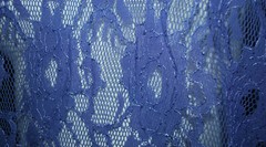 Crochet Lace Nylon Knit Fabric Floral Deep Periwinkle color by the yard