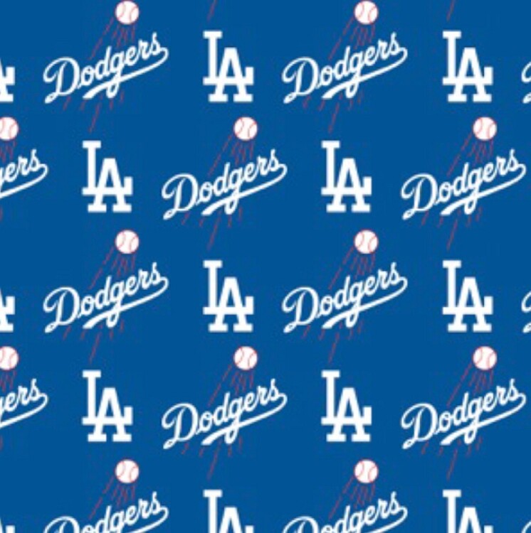 Cotton Los Angeles Dodgers Blue MLB Baseball Cotton Fabric Print BTY D158.17