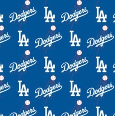Cotton Los Angeles Dodgers Blue MLB Baseball Cotton Fabric Print BTY D158.17