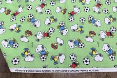 Snoopy Peanuts Vintage Cotton Soccer Themed Concord Fabrics 5+ Continuous Yards