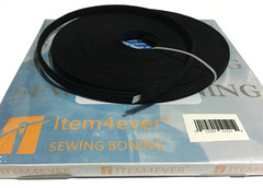 Cotton Covered Poly Boning 1/2″ Polypropylene ~ Black (12 Yards)