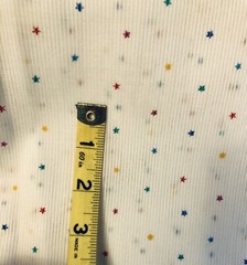 VTG Tiny Multicolored Yellow Red Blue Green Stars on White Faux Dimity BTHY