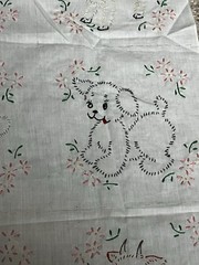 Hand Embroidered Panels 10 6″x8″ Chick Duck Cat Rabbit Dog Etc