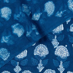 Indigo Blue 100% Cotton Fabric By The Yard Running Craft Sewing Floral Fabric