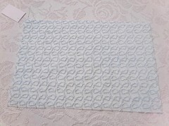 Curly Loops Vintage Chenille Bedspread Fabric, Texturized Blue, 18×12″