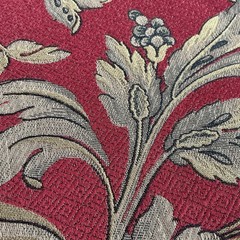 Vintage Tapestry Jacquard Fabric Floral Red Gold 110 Inch Double Wide 2.5 Yds