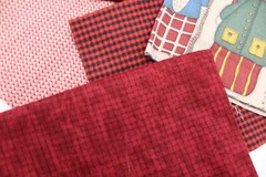 Scrap Piece Quilting Cotton Sewing Fabric DARK RED Hues 8 Different Patterns