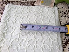 Light Green Vtg Chenille Bedspread Fabric, Texturized Curly Loops 18×24″ Piece