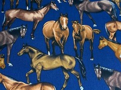 Fabric Horses Wild Mustangs on Navy Blue TIMELESS TREASURES Cotton 1/4 yard 8120