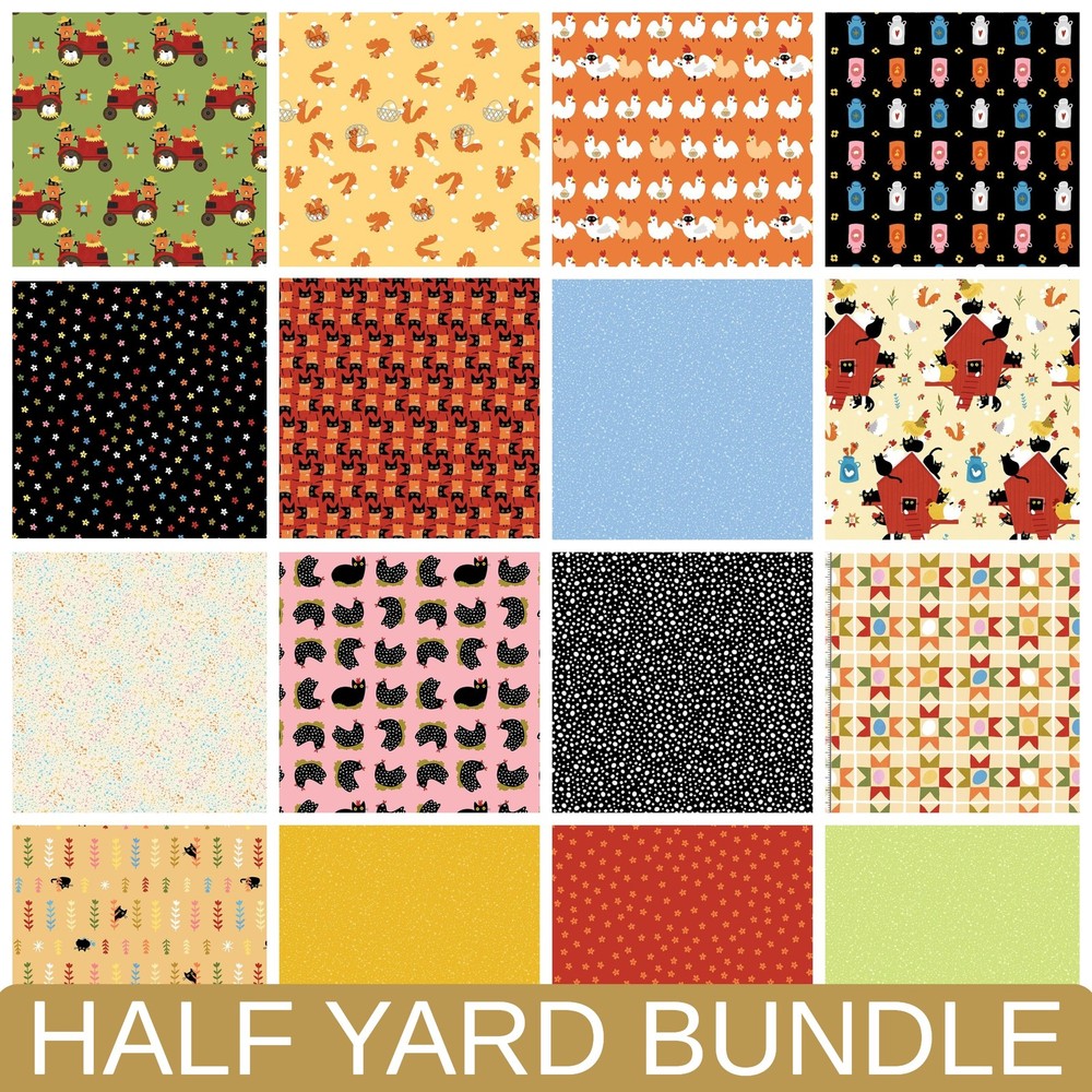 Bok Bok Meow Half Yard Bundle by Hawthorne Supply Co